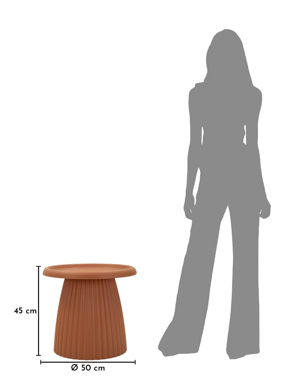 Masuta de cafea, Mauro Ferretti, Geax, 50x45 cm, utilizare interior / exterior,  plastic, rosu - view 4