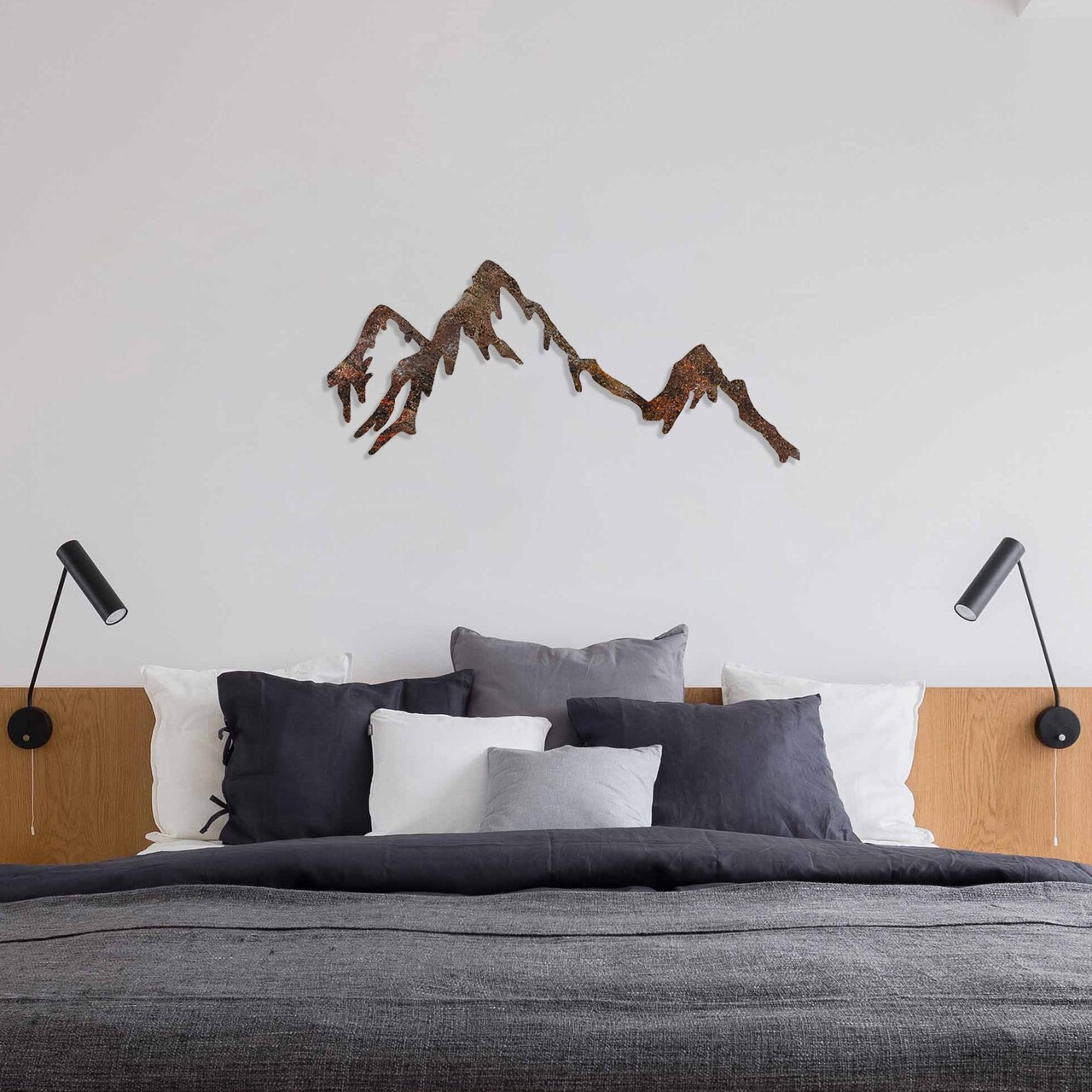 Decoratiune de perete, Rusty Mountain, Dimensiune: 45 x 70 cm, Maro antichizat - view 3