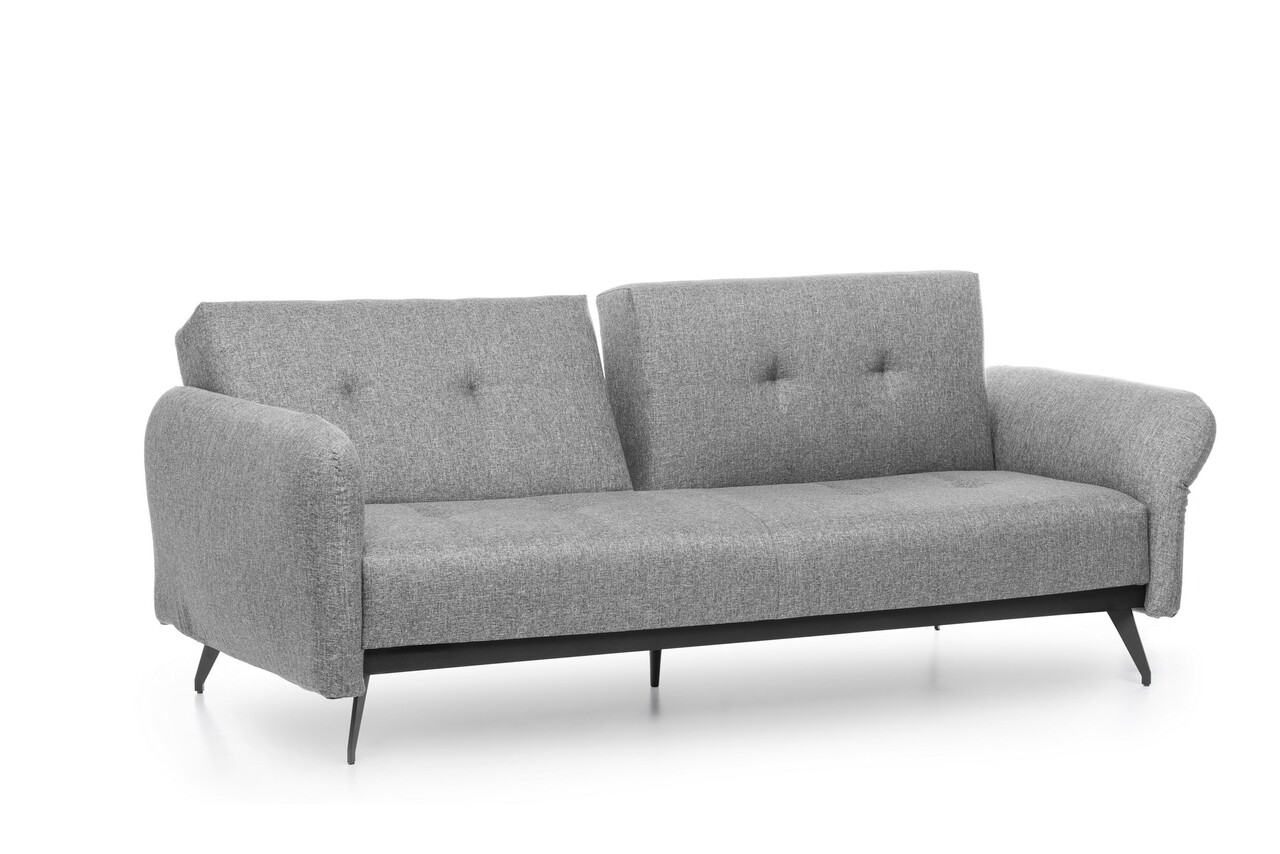 Canapea Extensibila Ron Sofabed, Futon, 3 Locuri, 190x125 Cm, Metal, Gri