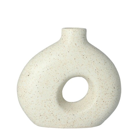 Vaza Novo, Homla, 24x8.5x23 cm, ceramica, ecru