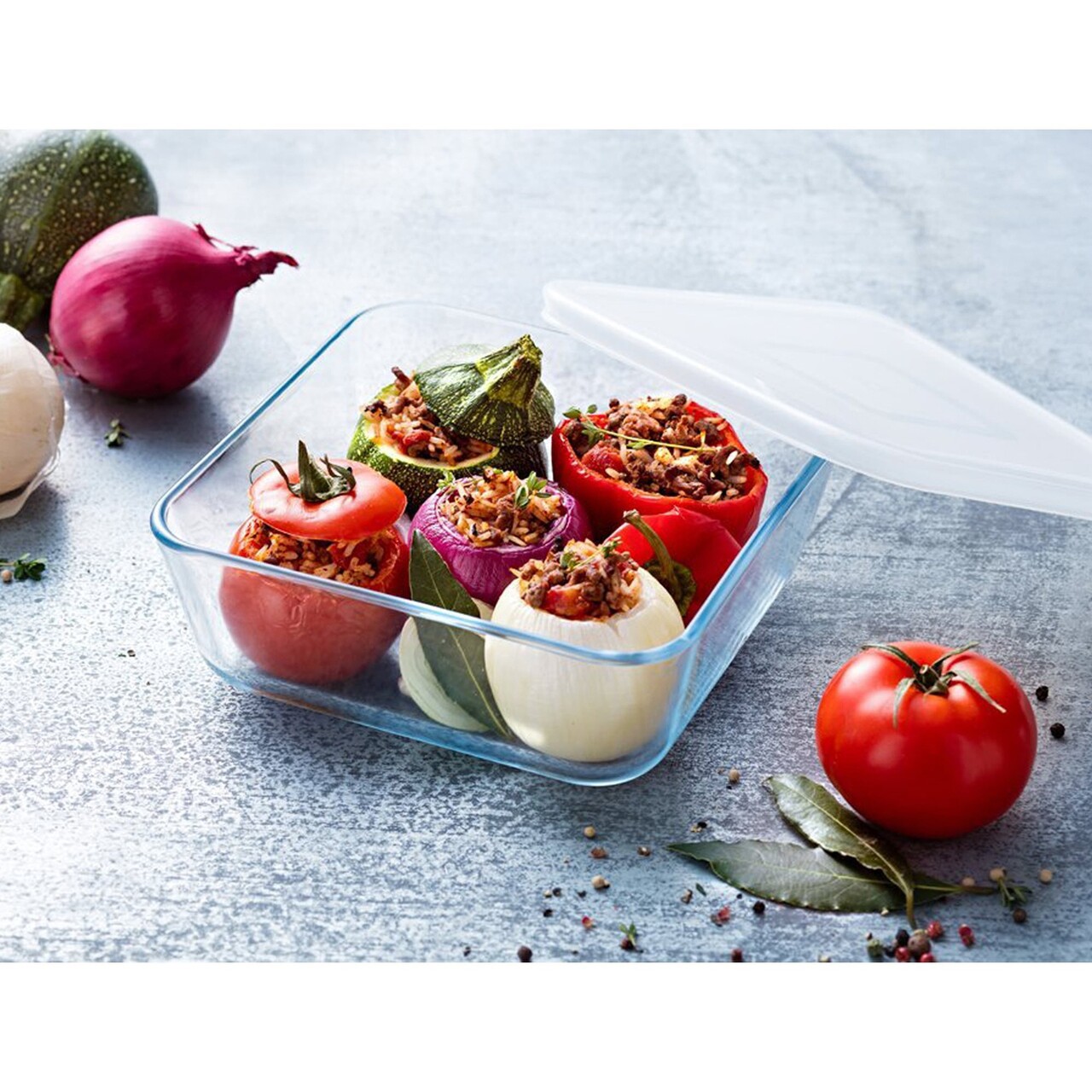 Caserola patrata, din sticla termorezistenta, cu capac, 2L, "Cook &amp; Freeze" - Pyrex - view 3