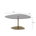 Masuta de cafea, Neostill, Soho, 85x40x67 cm, Sticla temperata, Gri inchis/Auriu