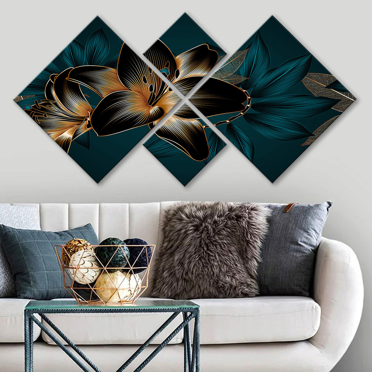 Set 4 tablouri decorative, 4MDF1814904113, MDF, Imprimat UV, Multicolor
