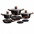 Set oale si tigai, 10 piese, Berlinger Haus, aluminiu forjat si marmura, Ebony Rosewood
