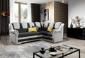 Coltar extensibil dreapta 3 locuri ELTAP, LII-040, Lord II, 243x195x112 cm, lemn/poliester, negru/alb