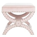 Taburet, Qunef, Felice Halka Pouffe 60, 40x60 cm, Cadru: 100% MDF, Roz pudra