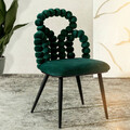 Scaun Bubble Beam, Homla, 56.5x52x87 cm, metal/catifea din poliester, verde/negru