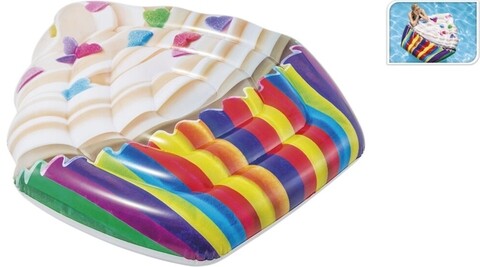 Saltea gonflabila pentru plaja Cupcake, 142×135 cm, polivinil, multicolor Excellent Houseware