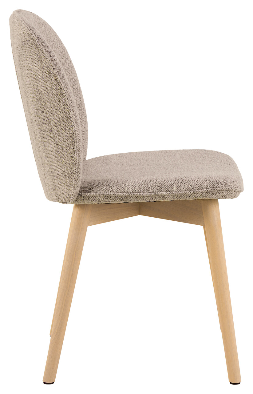 Scaun Cindy, Actona, 49x56x89 cm, tesatura Boucle/lemn de stejar, bej - view 5