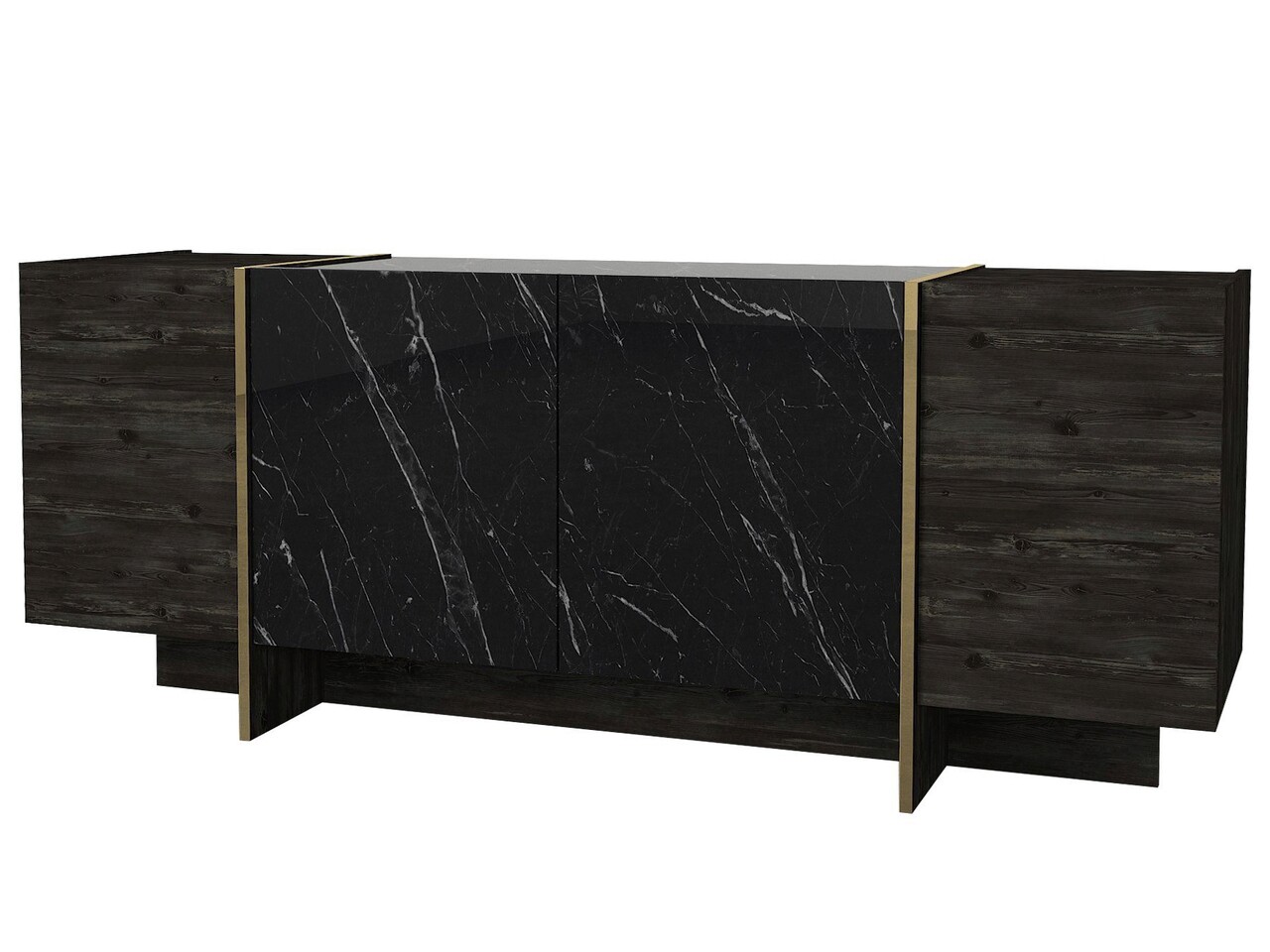 Set mobilier living, Hanah Home, Veyron Set 2, Negru - imagine 9