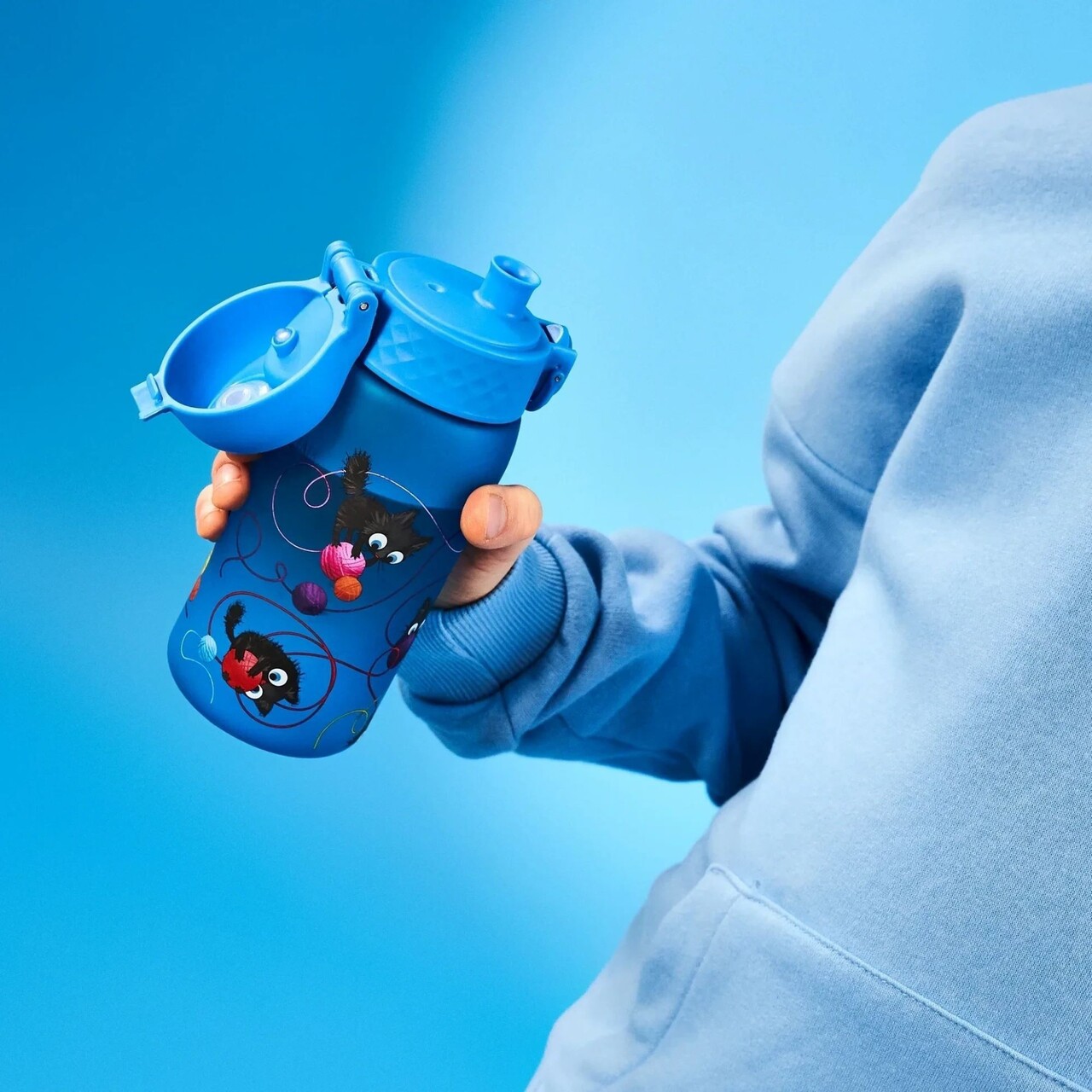 Sticla apa pentru copii, recyclon, 350ml, Cats - Ion8 - imagine 5