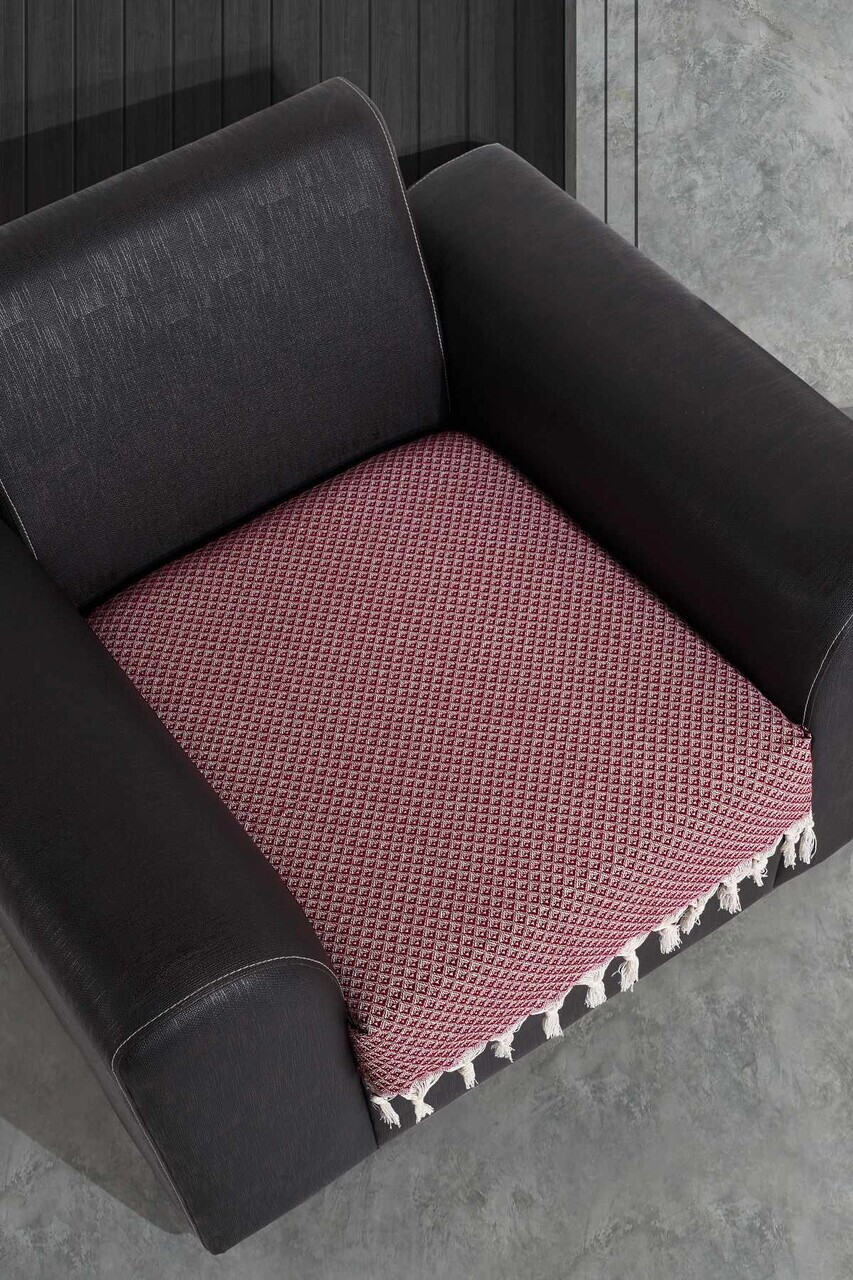 Cuvertura de pat, L'essentiel Maison, 70 Berjer, Bumbac, Rosu claret — imaginea 2