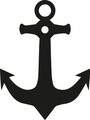 Decoratiune de perete, Anchor, Metal, Dimensiune: 36 x 50 cm, Negru