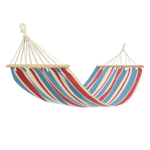 Hamac Stripes Red, Decoris, 200x80 cm, albastru/rosu