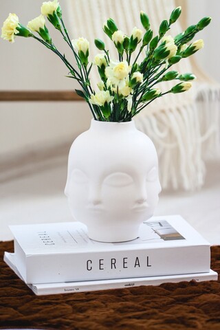 Vaza, BSE080, 14x14x28 cm, Alb