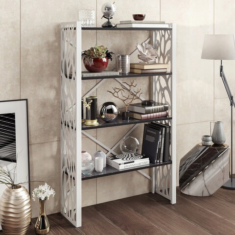 Corp biblioteca, Hadley, Tongfu, 90×148.5×30.1 cm, Alb negru Hadley