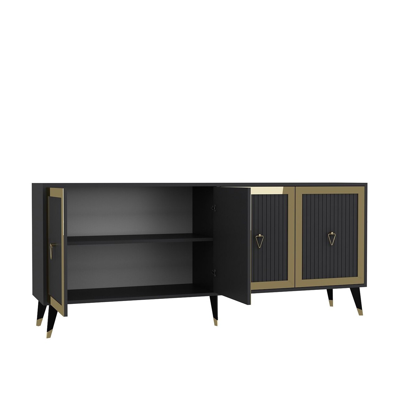 Consola, Hanah Home, Benner, 180x78.6x35 cm, PAL , Antracit / Aur - view 6