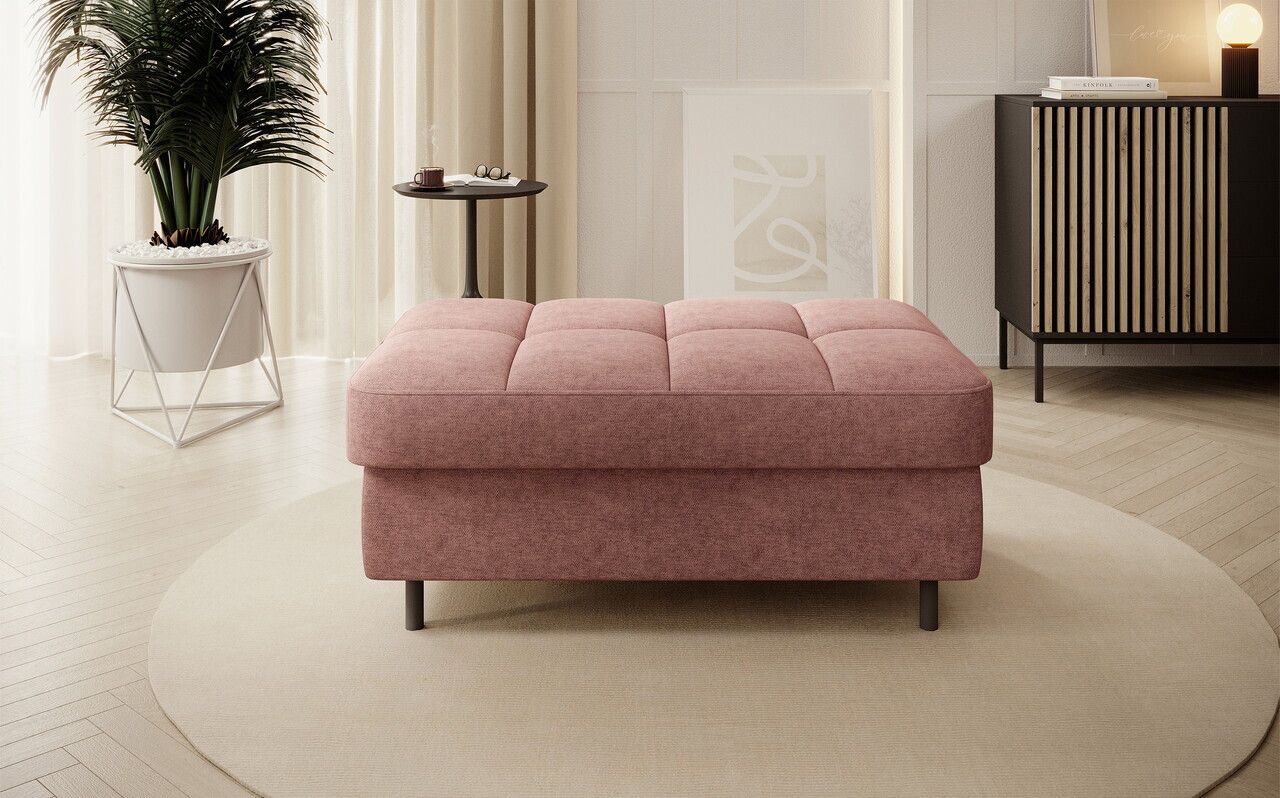 Taburet cu spatiu pentru depozitare ELTAP, GOM-24RAQ, Gomsi, 104x72x45 cm, lemn/poliester, somon - view 2