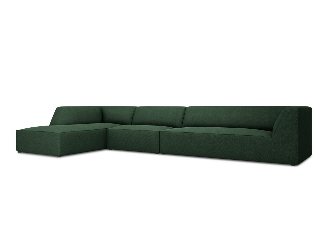 Coltar stanga 5 locuri, Ruby, Micadoni Home, BL, 366x180x69 cm, poliester, verde