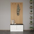 Cuier de perete, Minerva, Noah, 90x210x35 cm, PAL, Alb