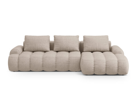 Coltar extensibil dreapta 3 locuri, Linz, Cosmopolitan Design, 275x142x84 cm, tesatura structurata, bej sand