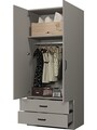 Dulap pentru haine, Miwood, Yaman Luna 1600-043, Gri