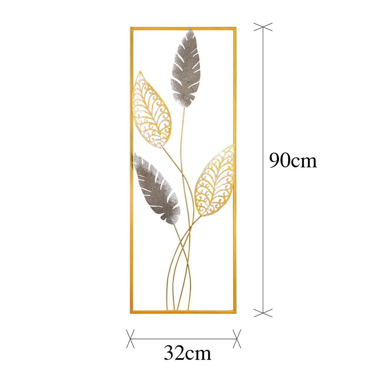 Decoratiune de perete, Timeyi, Metal, Dimensiune: 32 x 90 x 5 cm, Multicolor
