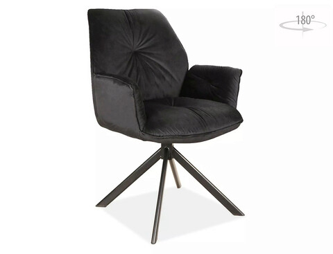 Scaun rotativ Boogie II Velvet, Signal, 60x45x89 cm, catifea/otel, negru