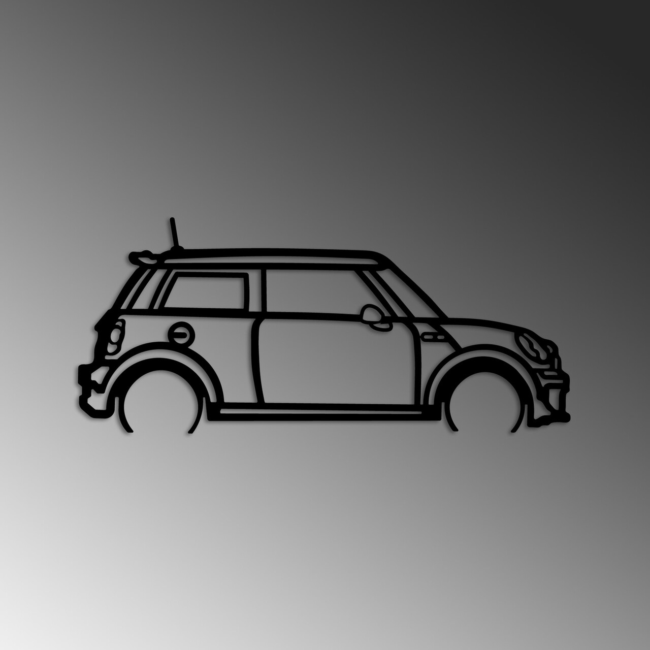 Decoratiune de perete, Mini Cooper, Dimensiuni: 73 x 33 cm , Negru - view 4