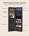 Cabinet pentru bijuterii cu oglinda si fixare usa/perete Songmics, 36.7 x 10 x 120 cm, PAL, negru