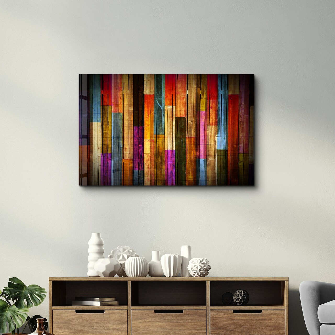 Tablou decorativ, OGLS-1099, Dimensiuni: 70 x 110 cm, Multicolor - view 2