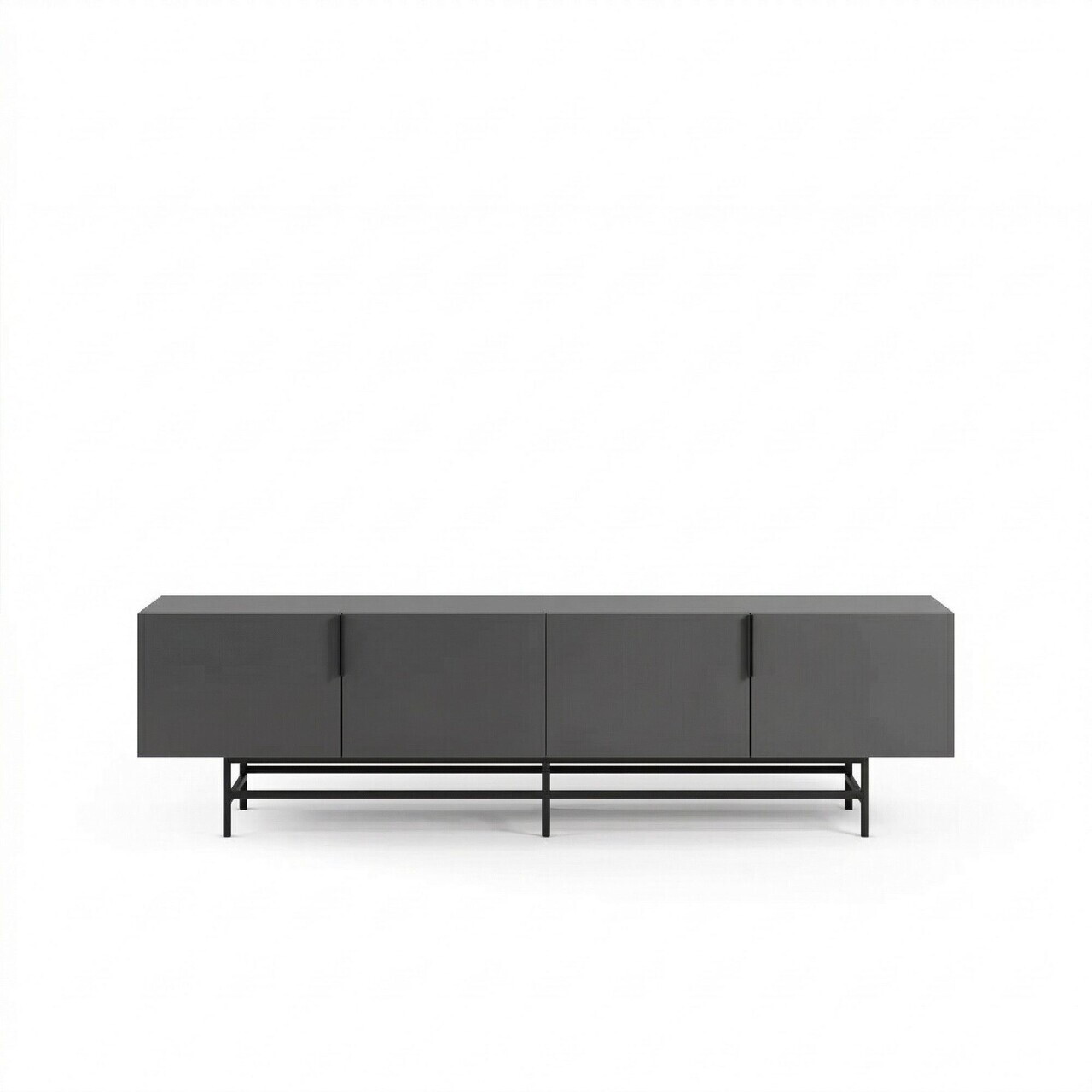 Comoda TV, Hanah Home, Eldia, 200x55x35 cm, PAL, Antracit / Negru — imaginea 4