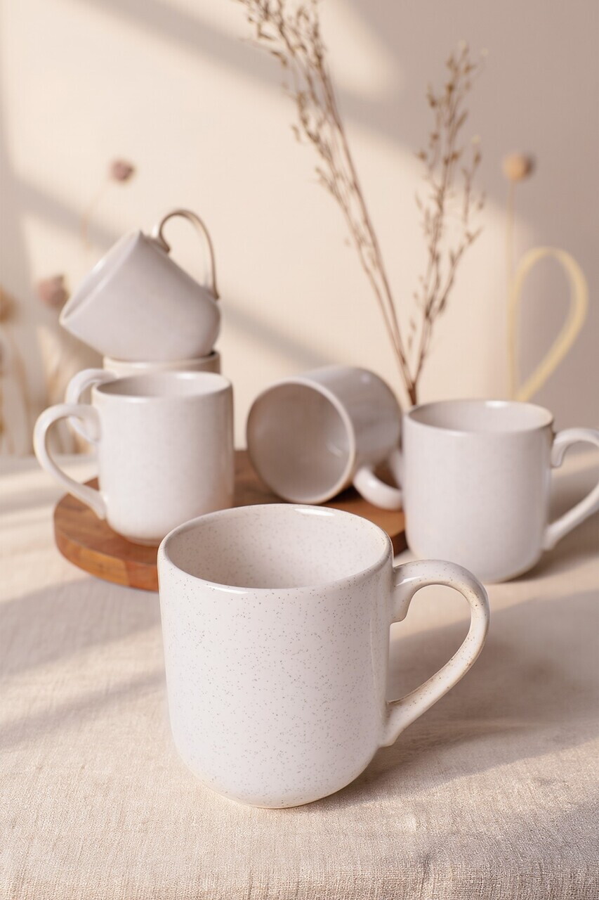 Set cani, Hermia, 275KRM2640, Dimensiune: 10 cm / 450 ml (6 bucăți), Crem — imaginea 3