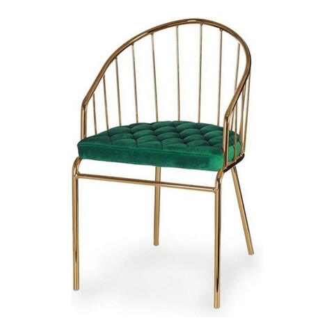 Scaun Golden Helgi, Gift Decor, 52 x 51 x 81 cm, fier/poliester, verde