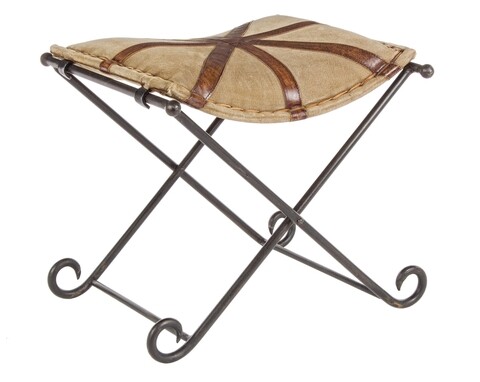 Scaun sanpark, bizzotto, canvas/piele naturala, 51x49x45 cm, maro