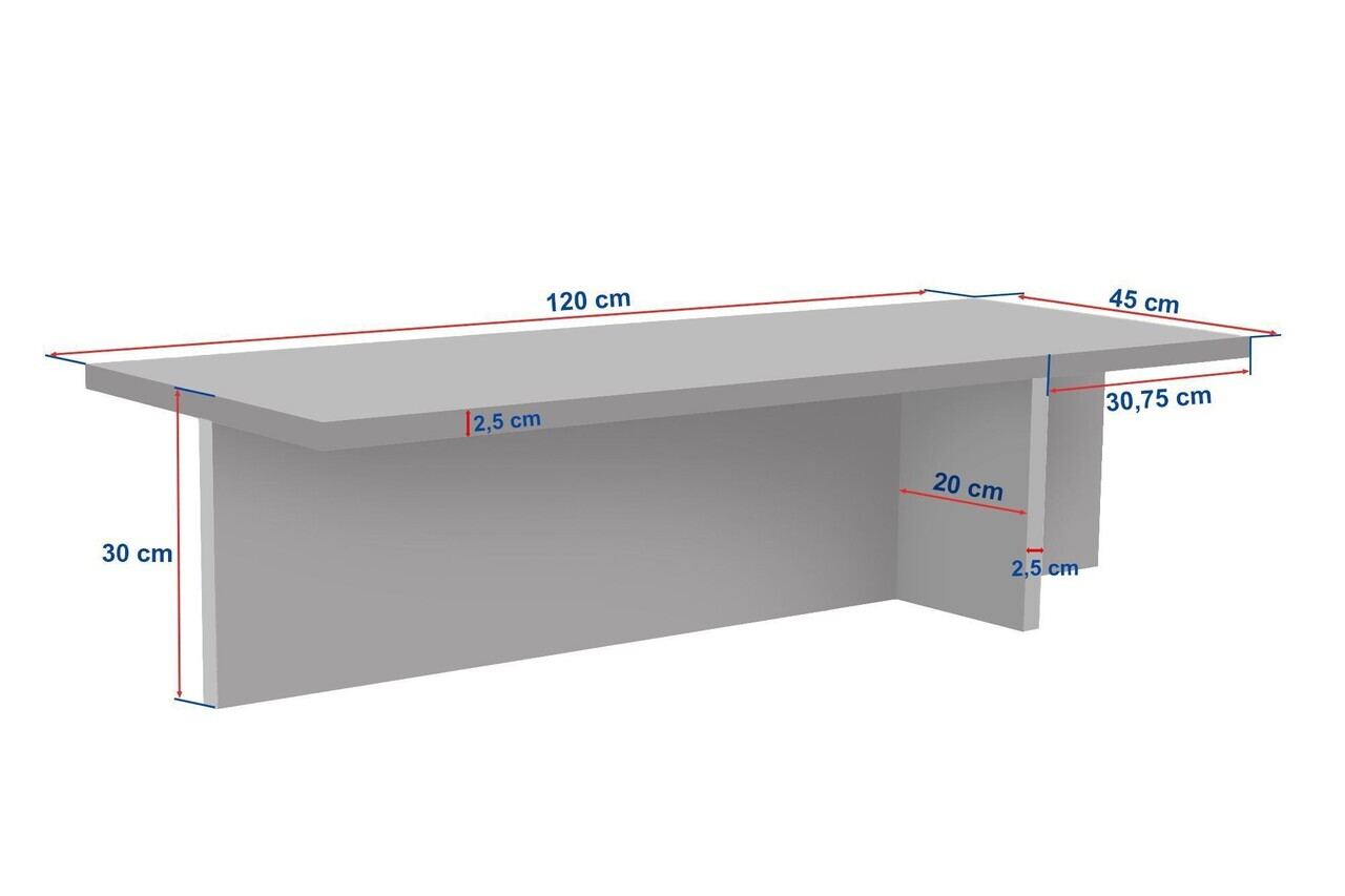 Masuta de cafea, Nordure, Harbor, 120x30x45 cm, Stejar Compass — imaginea 8