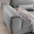 Coltar extensibil dreapta 4 locuri ELTAP, Foble, 267x196x100 cm, lemn/poliester, gri deschis