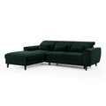 Coltar extensibil stanga 4 locuri ELTAP, Foble, 267x196x100 cm, lemn/poliester, verde inchis