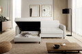 Coltar extensibil stanga 3 locuri ELTAP, LT-01ROY, Gomsi, 228x165x100 cm, lemn/poliester, alb