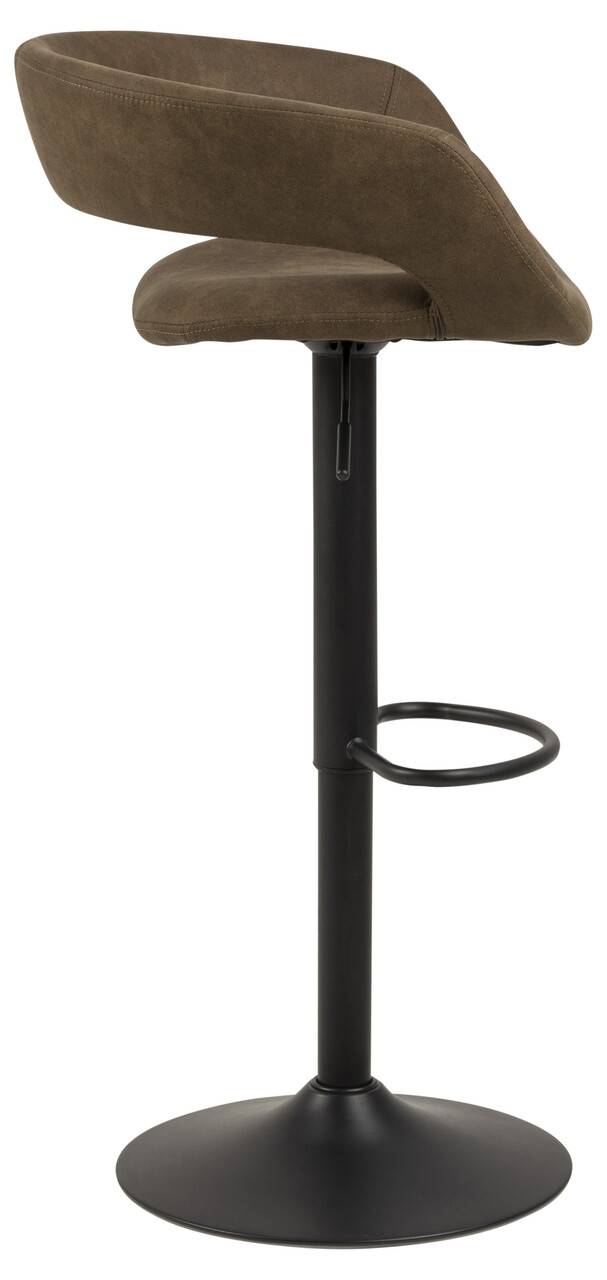 Scaun de bar Grace, Actona, 54.5x48.5x101 cm, rotativ, poliester/otel, maro deschis - view 9