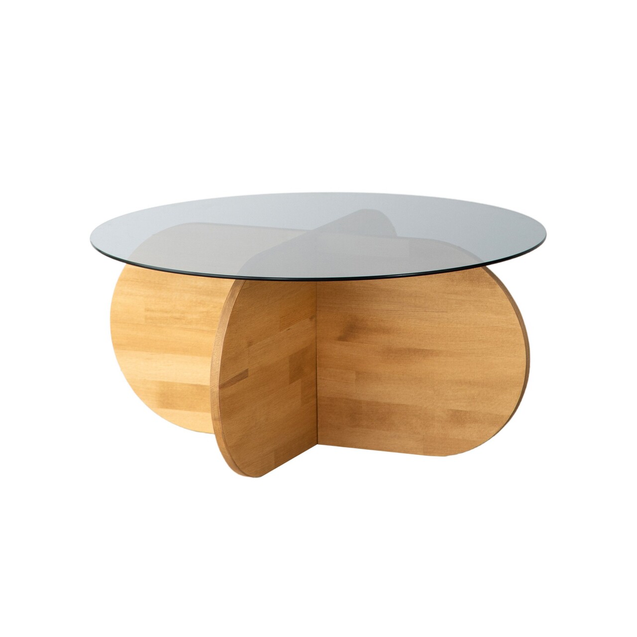 Masuta de cafea, Neostill, Bubble Wood, 75x35x75 cm, Blat: 100% STICLA CALITA, Stejar