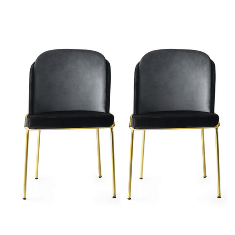 Set scaune (2 bucăți), Nmobb , Dore, Metal, Negru / Auriu auriu