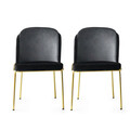Set scaune 2 piese, Nmobb , Dore, Metal, Negru