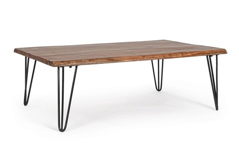Masuta de cafea barrow, bizzotto, 120 x 80 x 40 cm, otel/lemn de salcam, natural