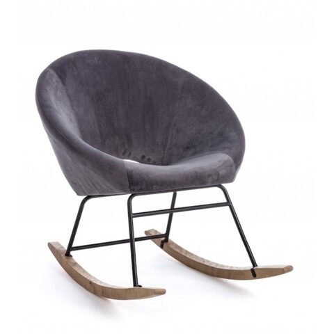Scaun balansoar, Annika, Bizzotto, 74x77x74 cm, otel/catifea, gri inchis Mobilier si saltele