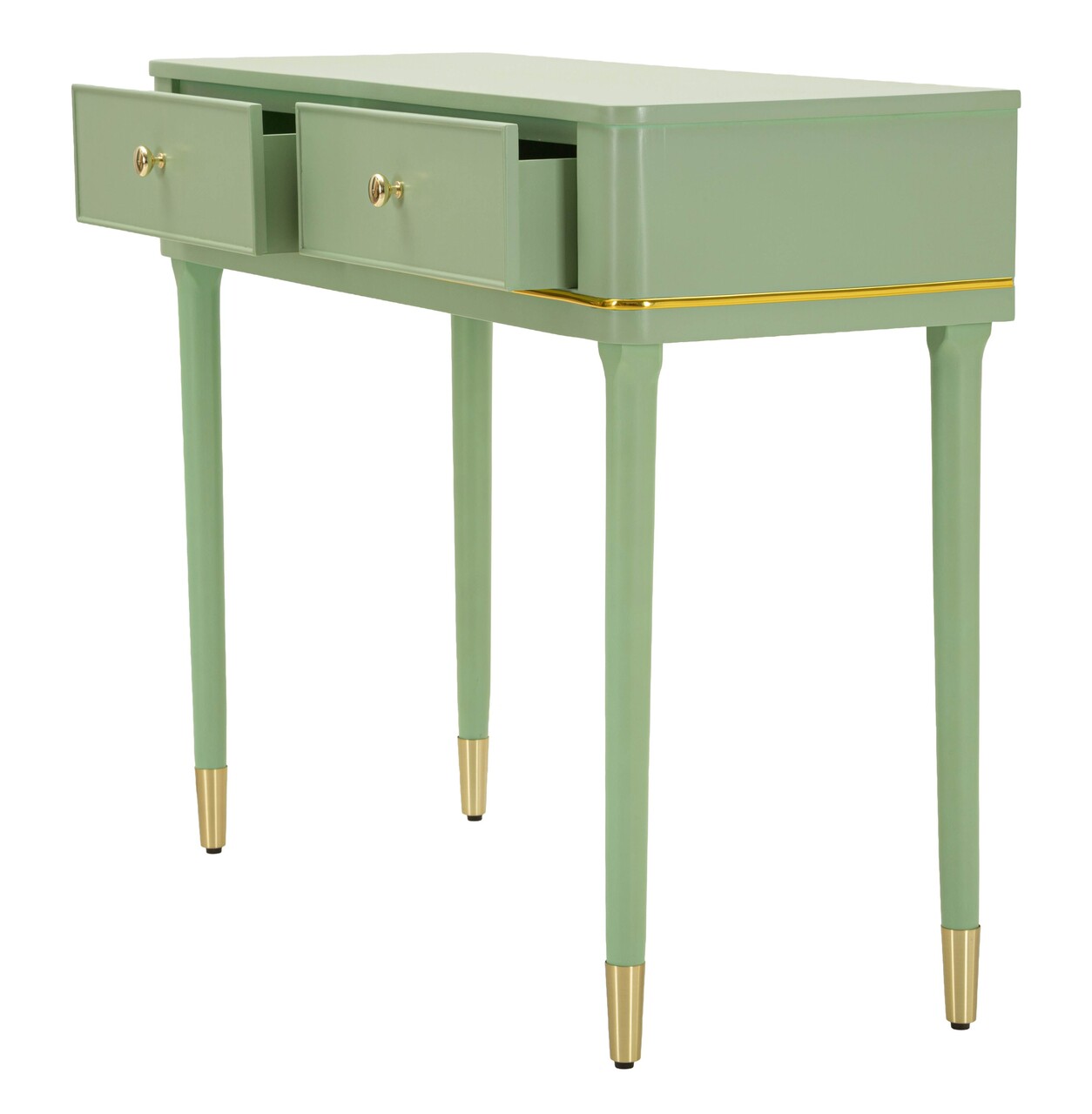 Consola, Mauro Ferretti, Camille, 101x37x78 cm, lemn de pin, verde/auriu - view 6