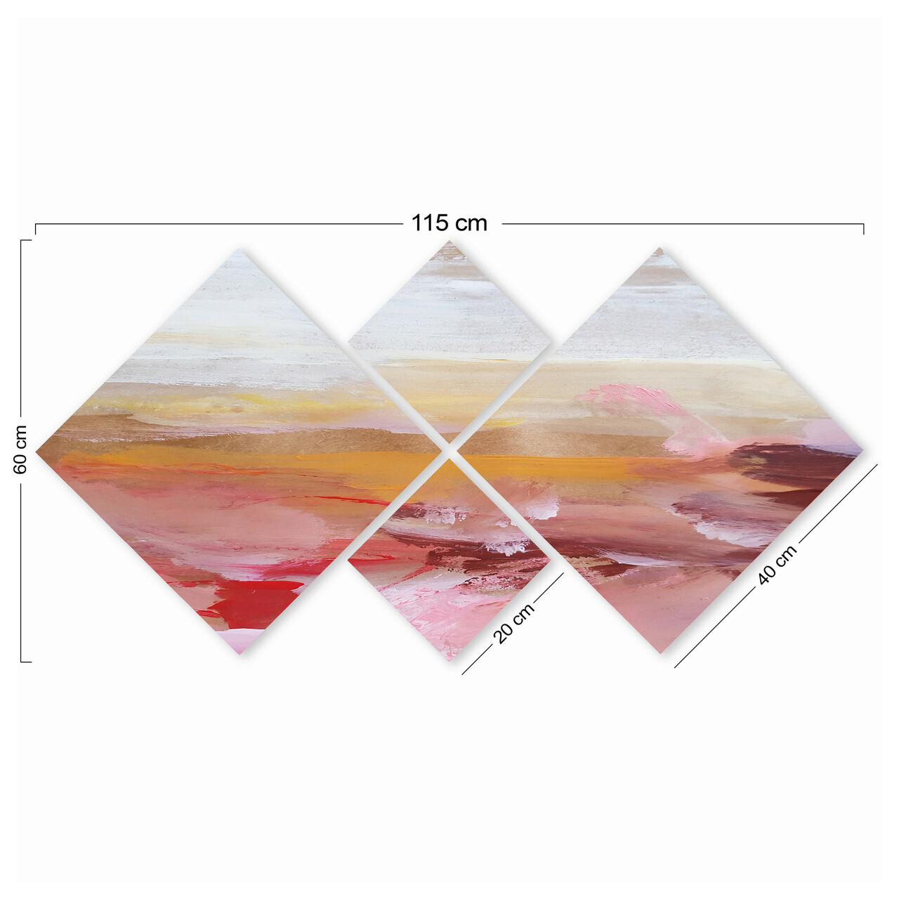 Set 4 tablouri decorative, 4MDF1056546683, MDF, Imprimat UV, Multicolor