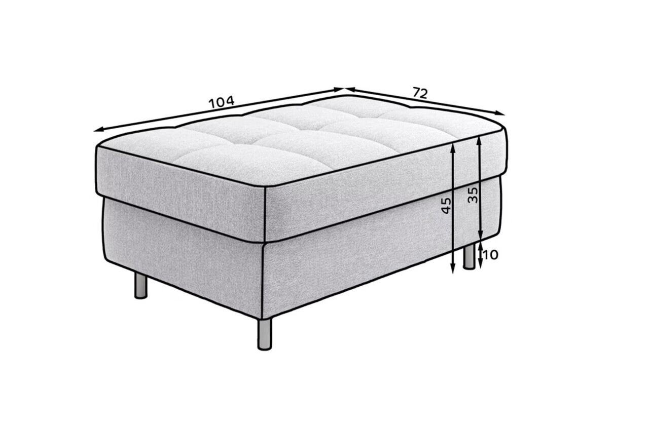 Taburet cu spatiu pentru depozitare ELTAP, GOM-06MAN, Gomsi, 104x72x45 cm, lemn/poliester, gri inchis - view 9