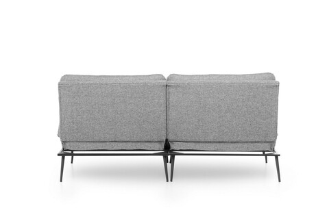 Canapea extensibila Martin Sofabed, Futon, 3 locuri, 180x130 cm, metal, gri