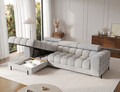 Coltar extensibil dreapta 3 locuri ELTAP, LT-03PEL, Felro, 285x181x93 cm, lemn/poliester, gri deschis